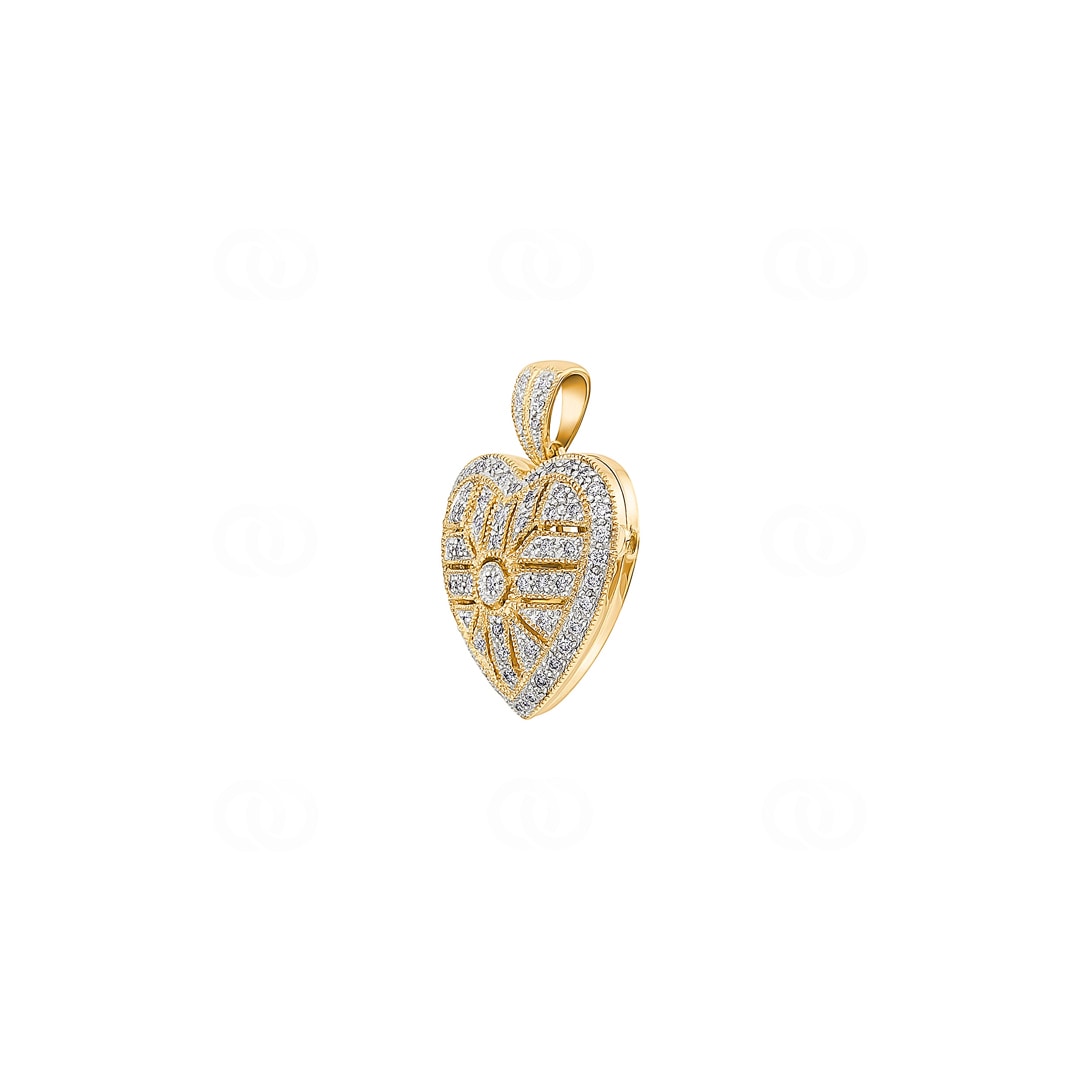 Medaillon zum Öffnen 750/18 K Gelbgold Herz mit Diamanten 0.33 ct H/si