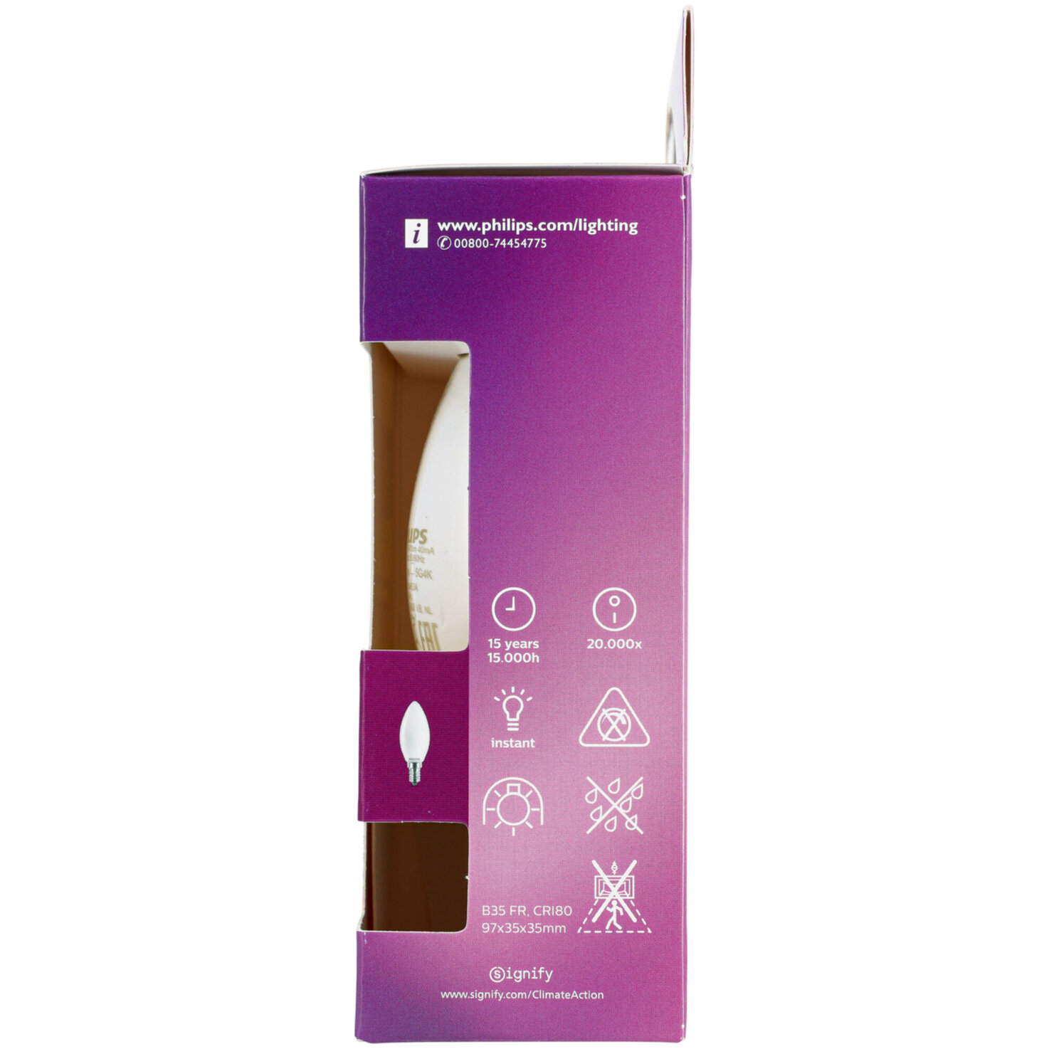 Philips LED-Kerze E14 warmweiss Duo 4.3 W