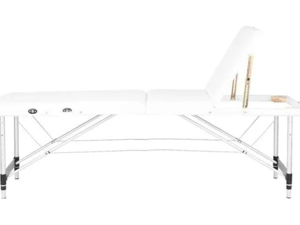 Activeshop sammenklappelig massagebriks 3-delt, aluminium, model Comfort Activ FIZJO, hvid