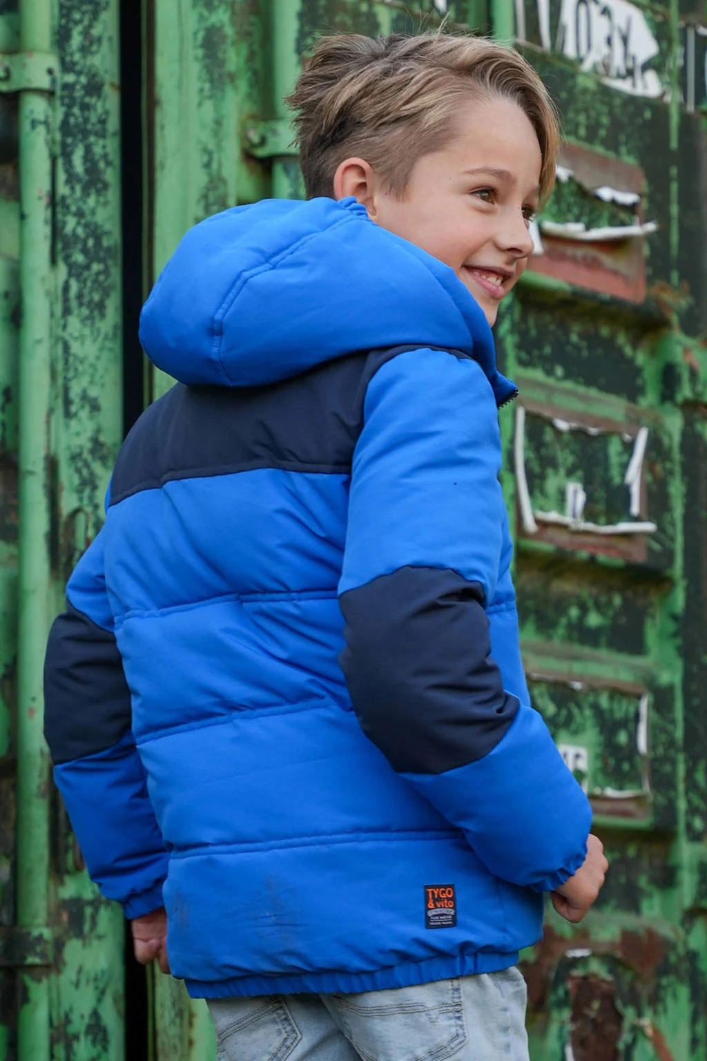 TYGO & vito gewatteerde jas blauw