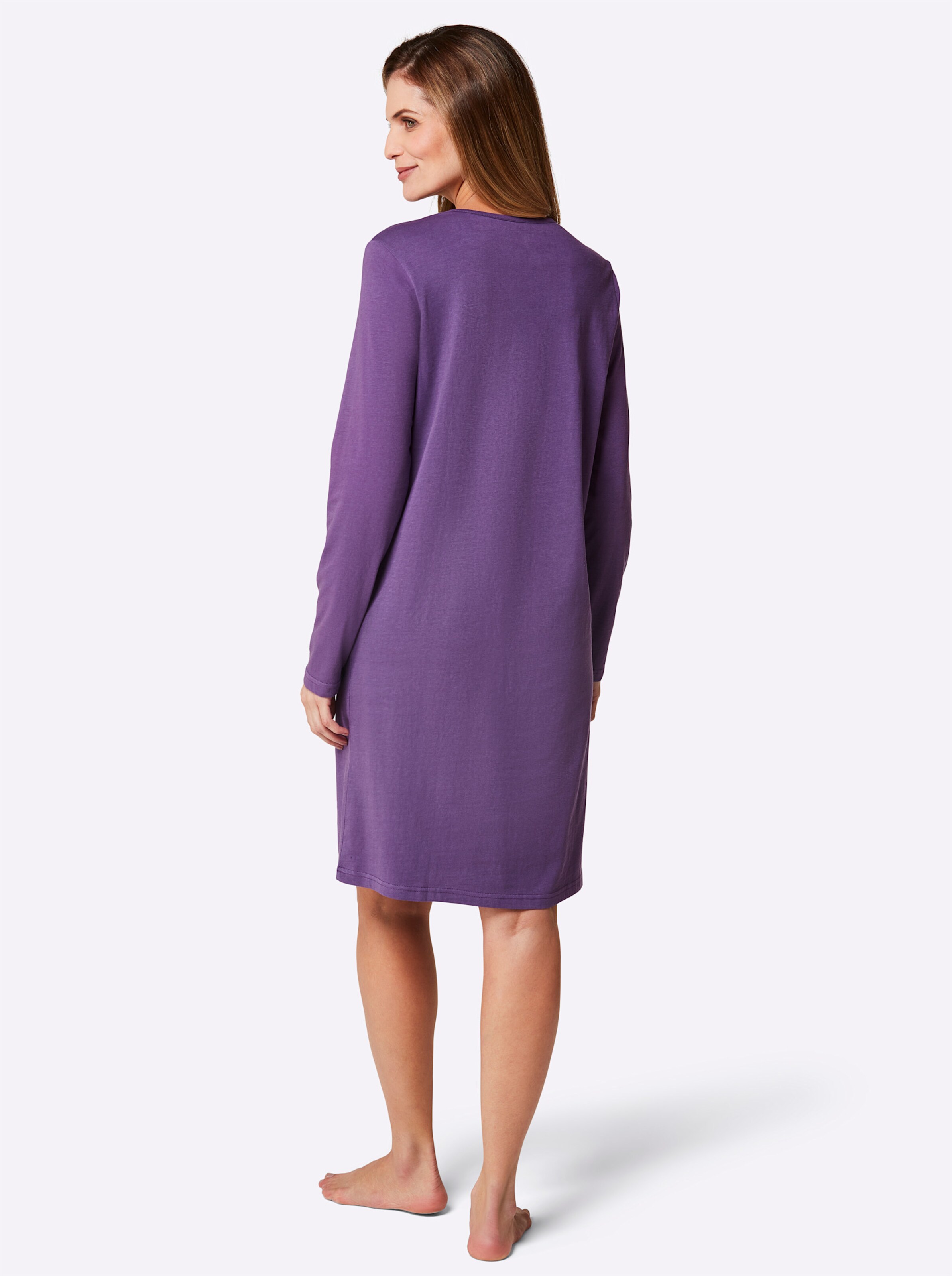 wäschepur Sleepshirts in rosé-lila-bedruckt + lila