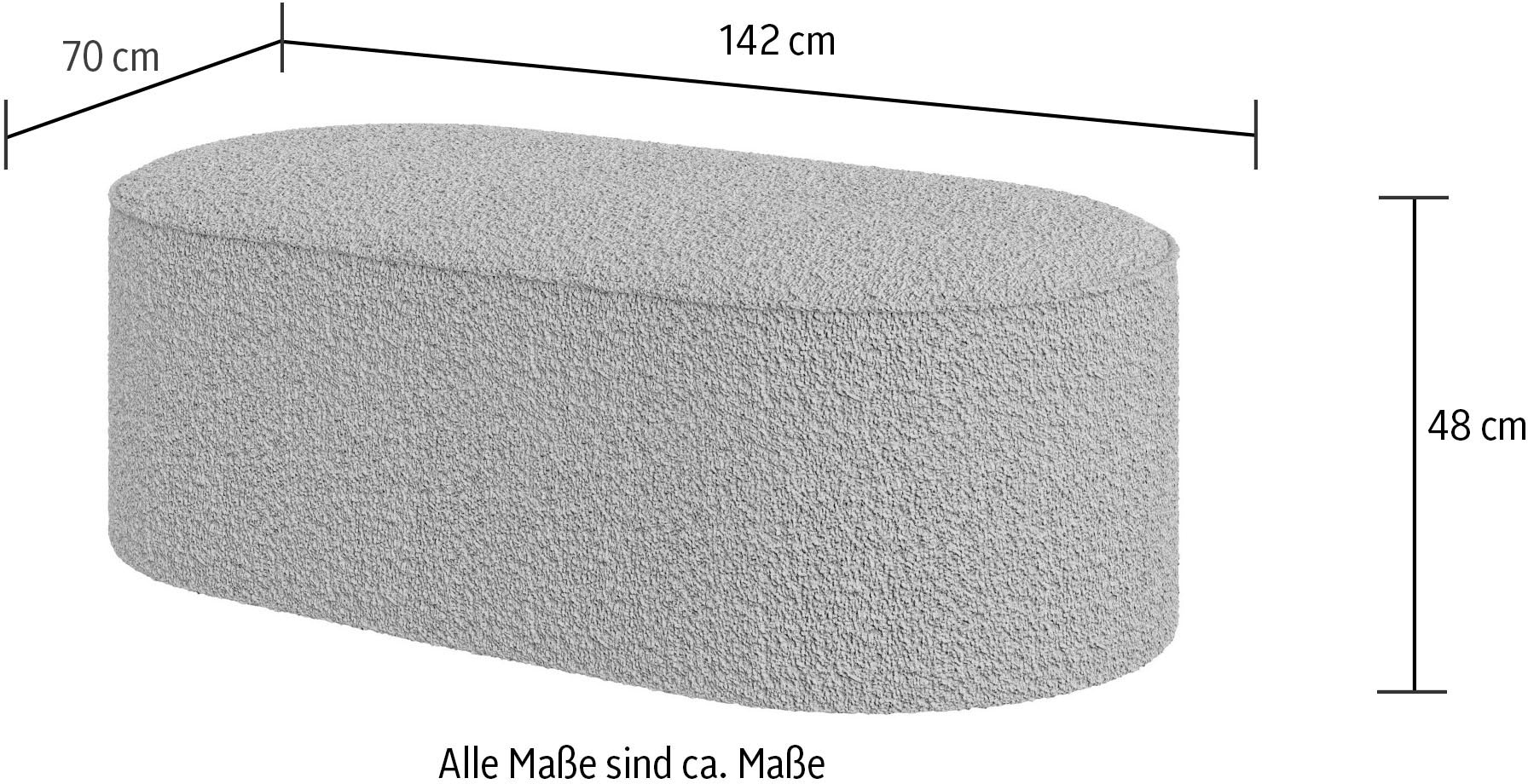 GOODproduct Polsterhocker »EIVIND Sitzhocker, Masse: B/T/H: 142/70/48 cm« auch in Bouclé und Feincord, mit Wellenunterfederung