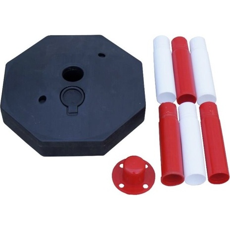 Poteaux de délimitation Rouge et blanc - Plastique - Lot de 2 ex