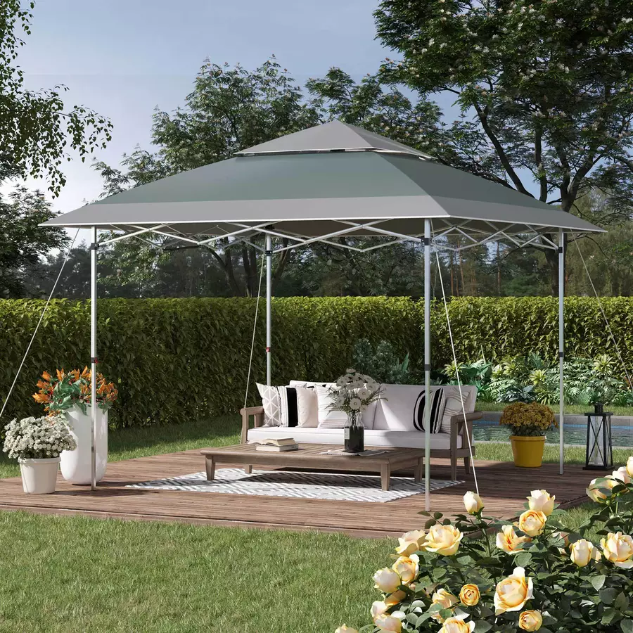 Outsunny Pop-Up-Pavillon zusammenfaltbar grün, grau
