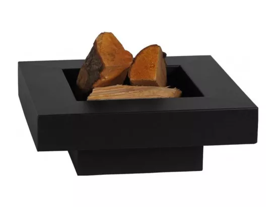 Brasero de jardin carré BACHACHE en acier-80 cm-Acier noir sablé---Acier noir sablé