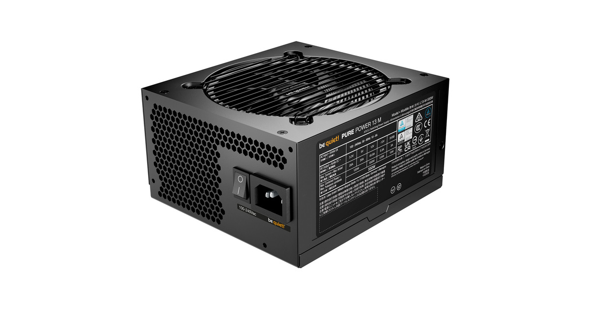 be quiet!Pure Power 13 M modulaire 550 watt voeding   (Zwart, 1x 12V-2x6, 2x PCIe)