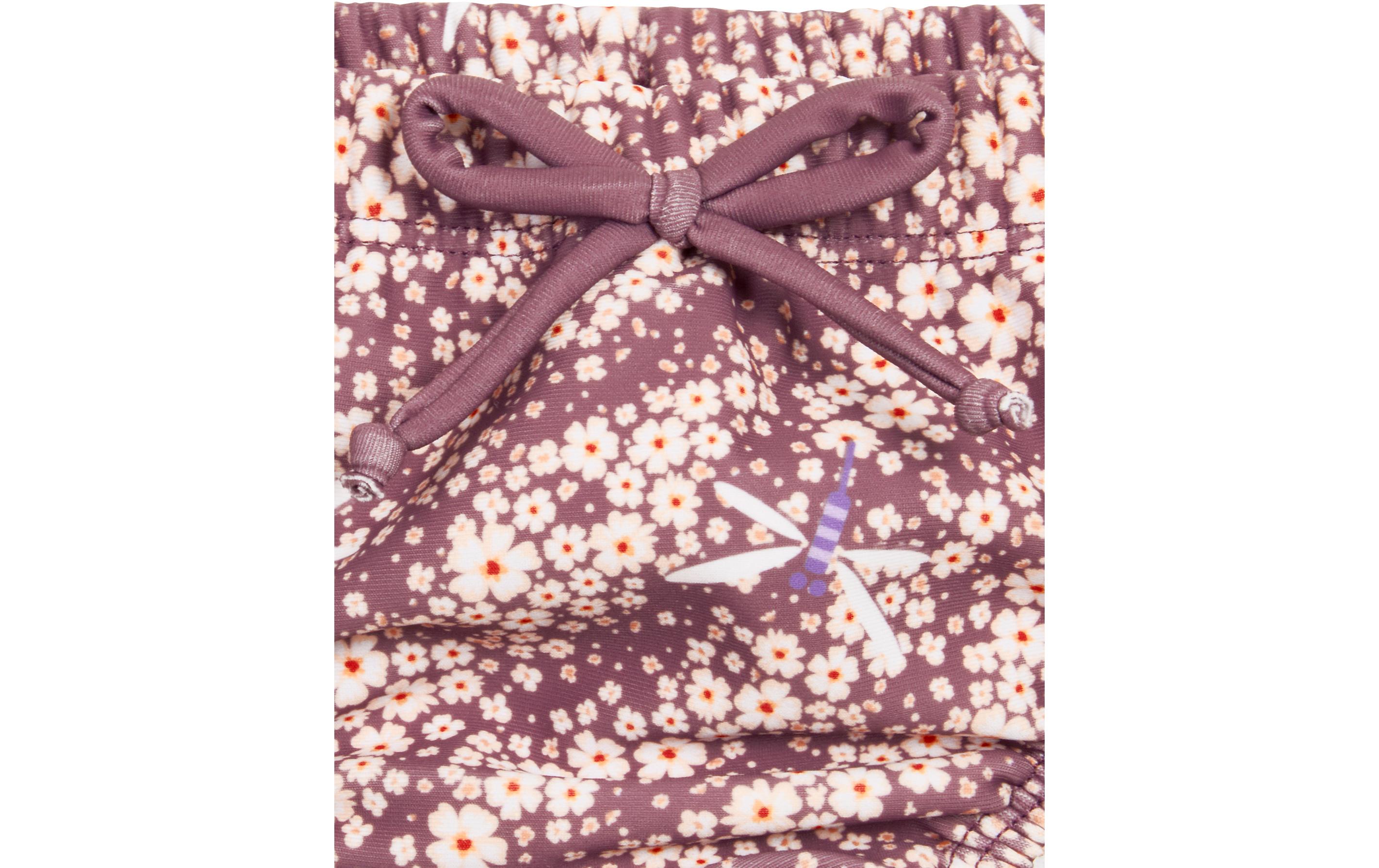 Schwimmwindel Blümchen Violett Gr. 74/80Windelhose für Mädchen mit UV-Schutz