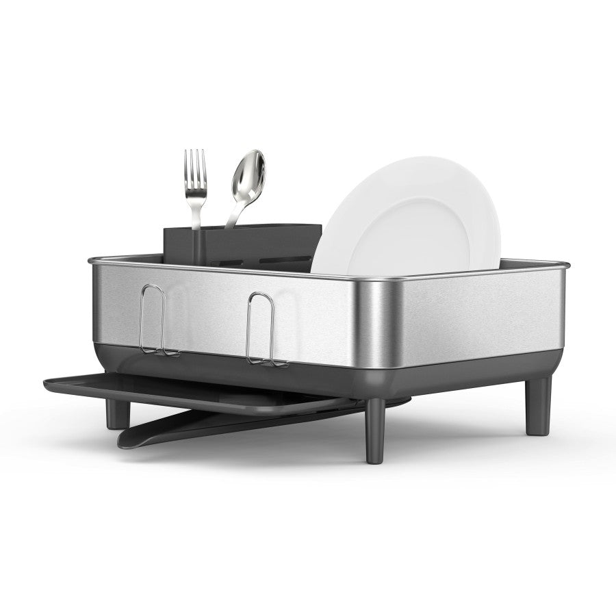 Simplehuman - Afdruiprek met Stalen Frame, Klein, Grijs- Simplehuman