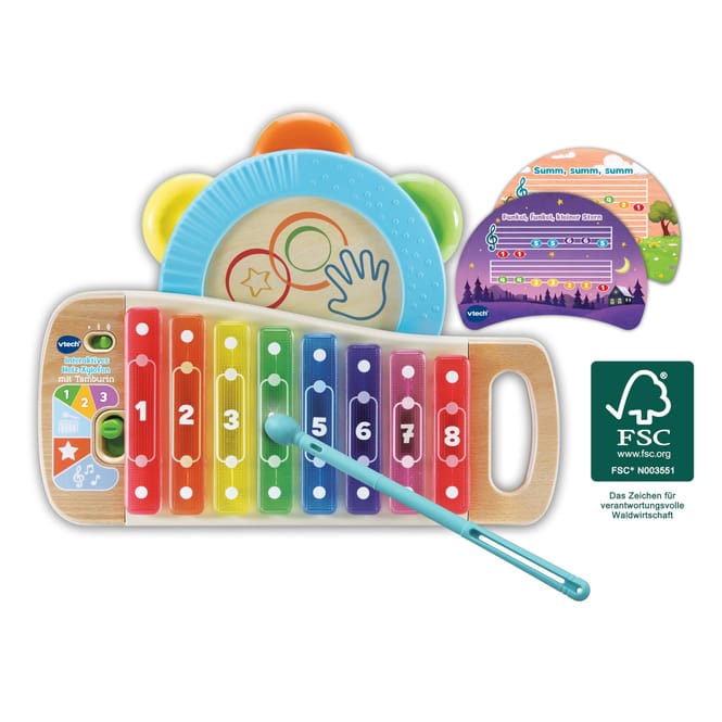 VTech - Interaktives Holz-Xylofon mit Tamburin