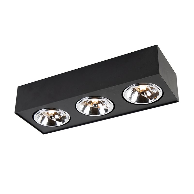Design spot zwart vierkant 3-lichts - Kaya