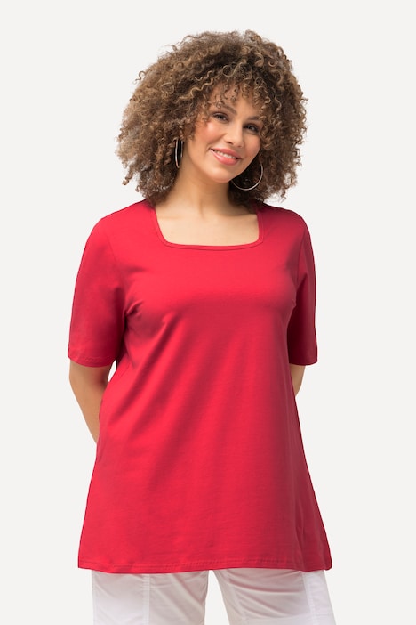 T-Shirt, A-Linie, Carree-Ausschnitt, Halbarm