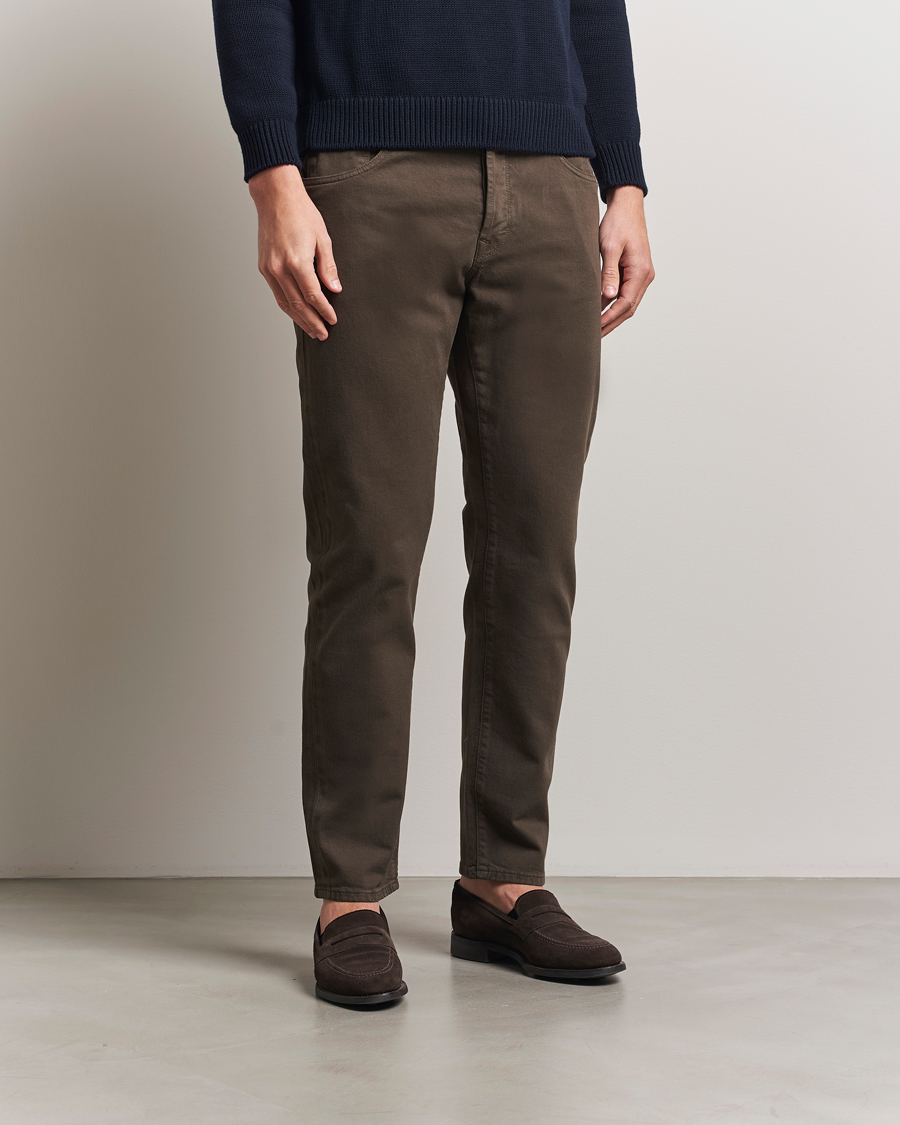 Incotex 5-Pocket Cotton Stretch Pants Dark Brown