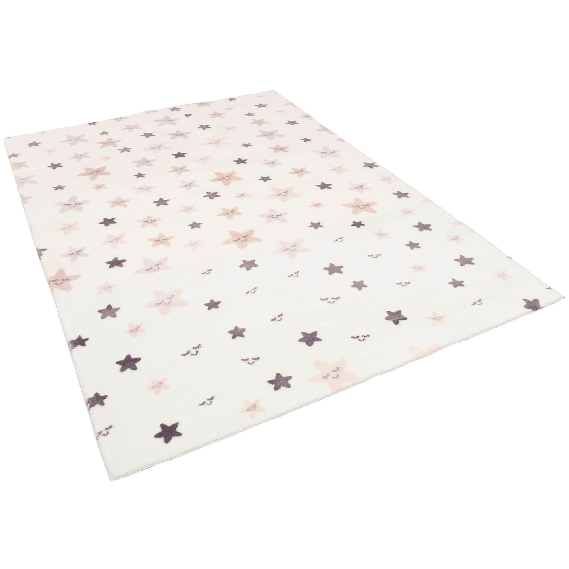 Pergamon Super Soft Fellteppich Pearl Kids Sterne Creme