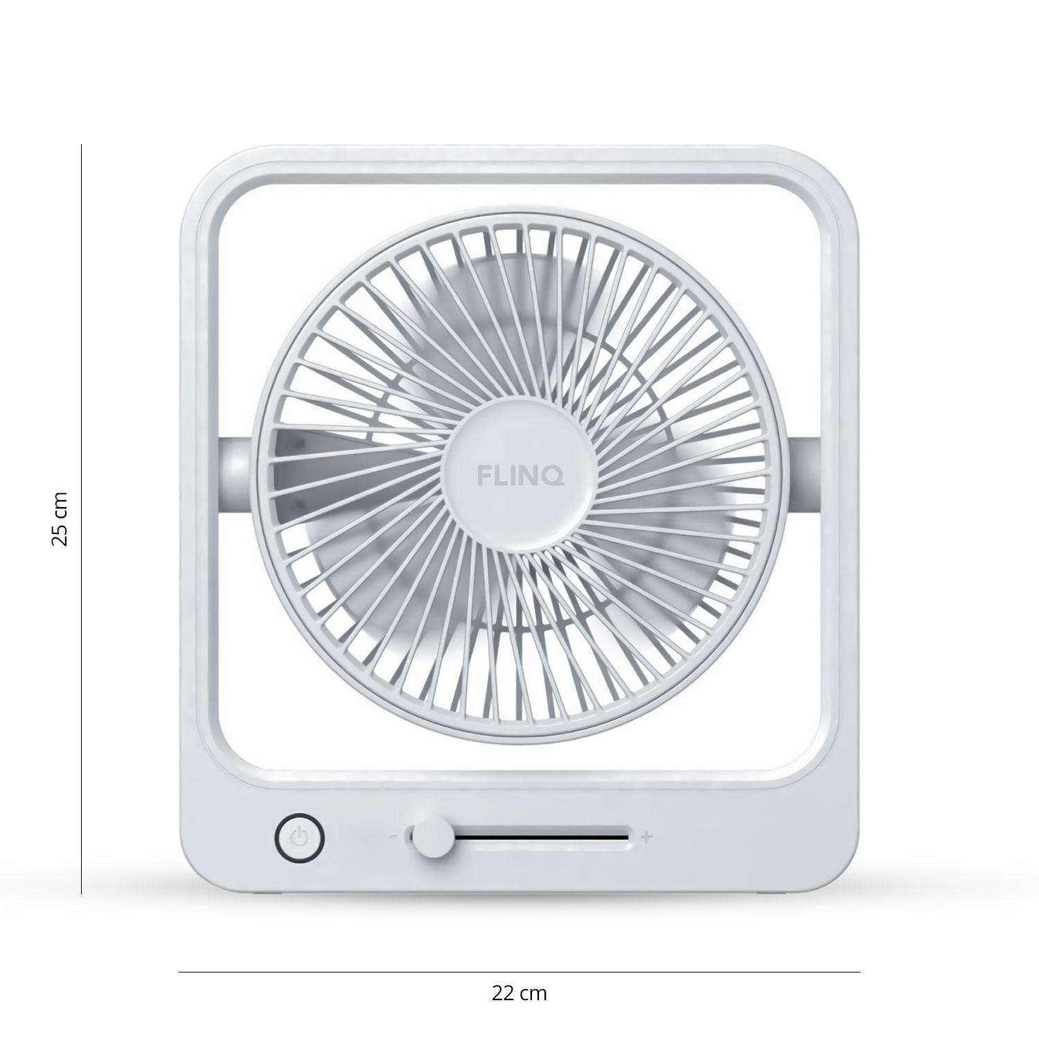 FlinQ Oplaadbare tafelventilator - White