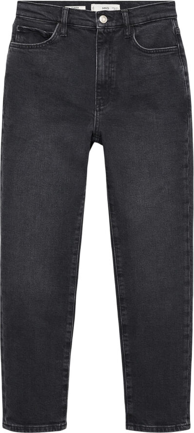 MANGO Claudia waxed slim-fit cropped jean Open grey