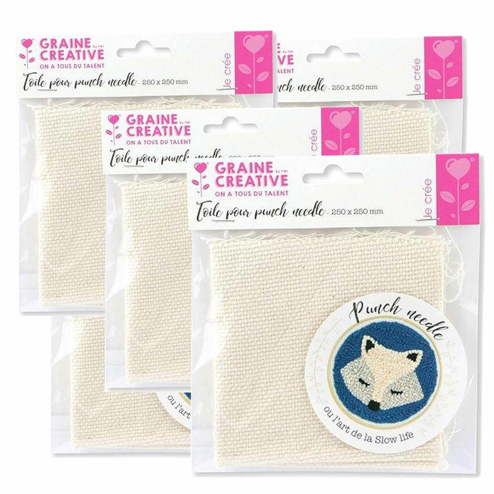 5 toiles pour punch needle 25 x 25 cm