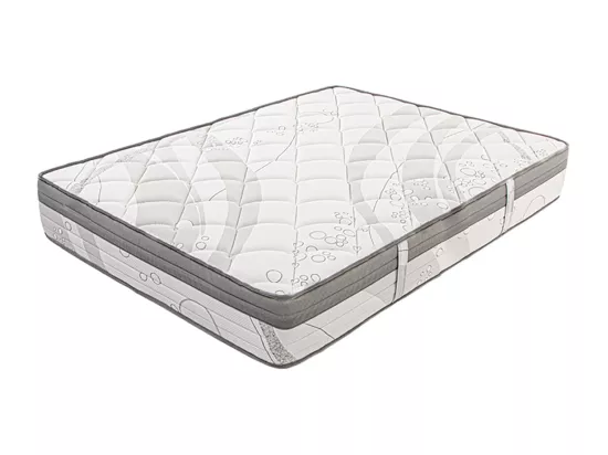 Matelas PERLA Queen Size 160x200 cm, à ressorts ensaché, en mousse haute densité, Soutien ferme, Indépendance du Couchage, face été/hiver, épaisseur 26 cm