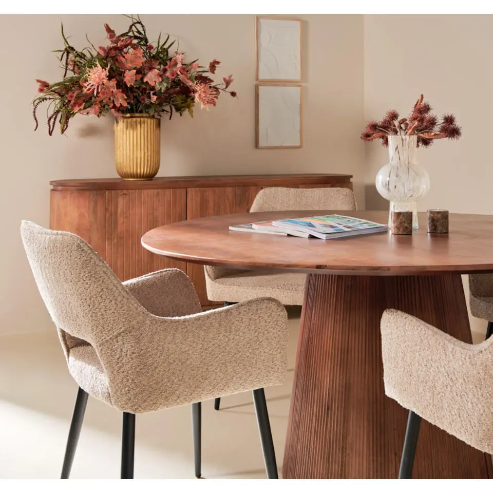 Mokka Ronde Eettafel Lichtbruin - Ø120cm