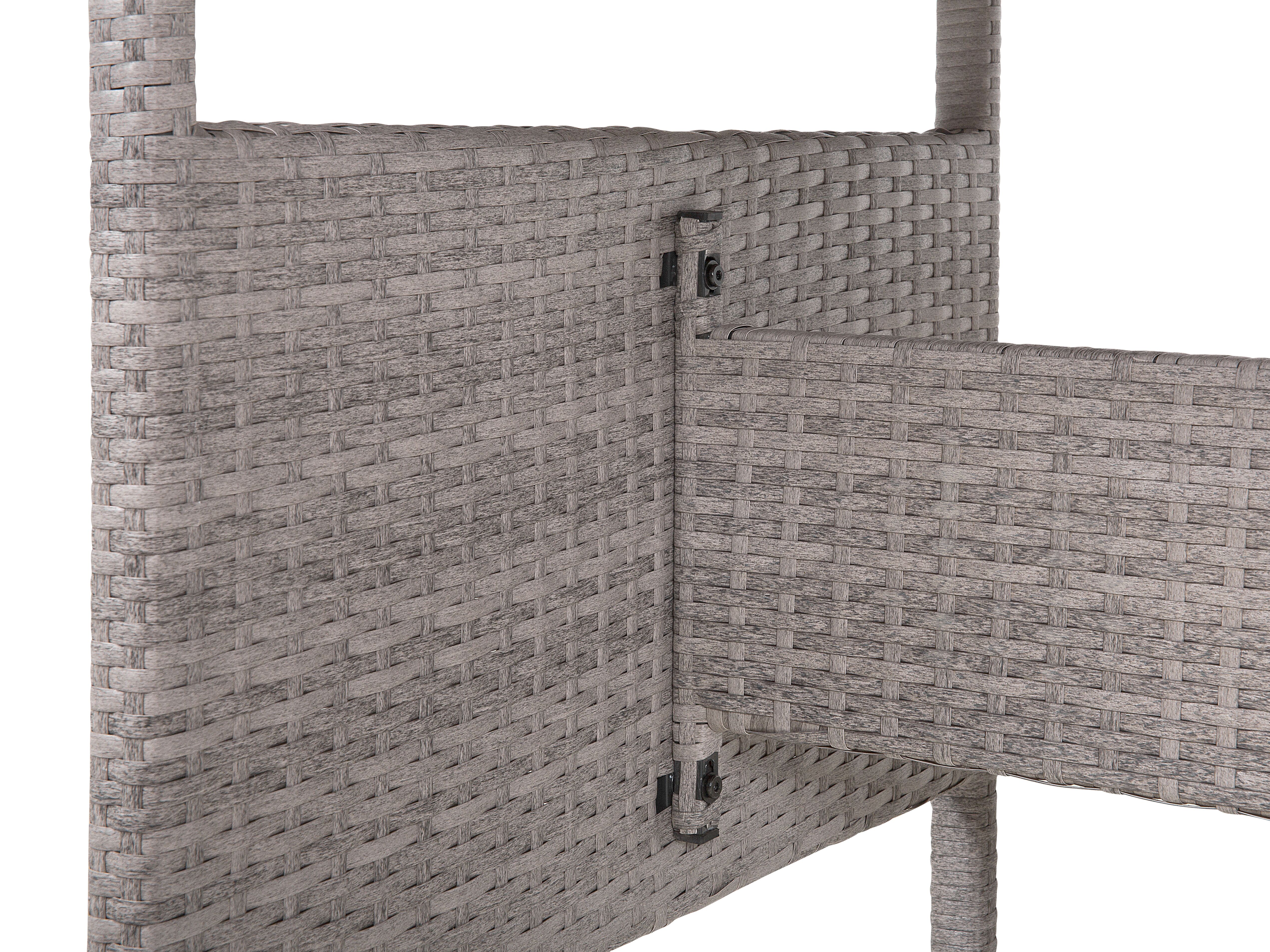 Loungeset met tafel 8-zits VITERBO met kussens PE rotan Grijs