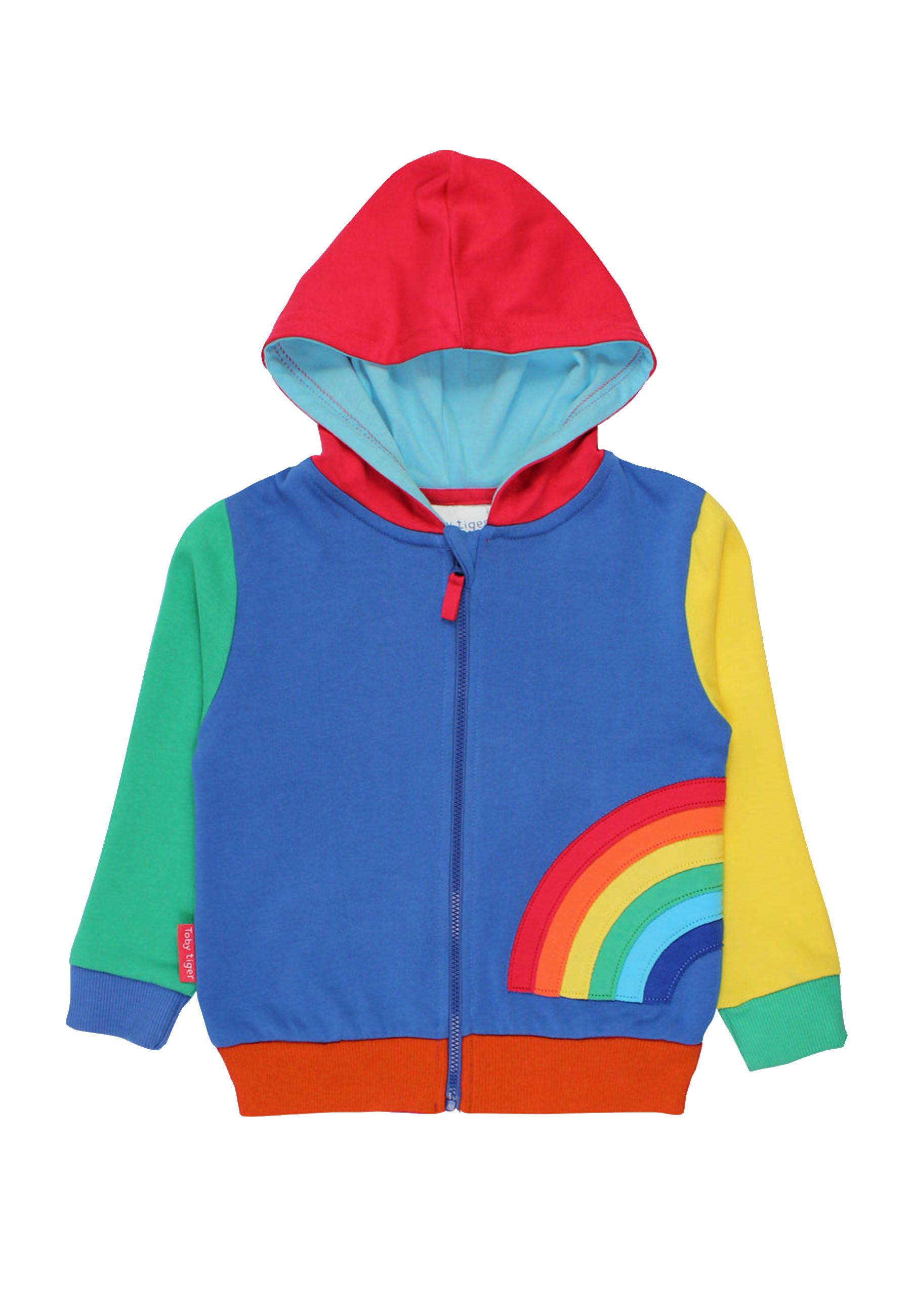 Toby Tiger Kapuzenpullover mit Regenbogen-Applikation