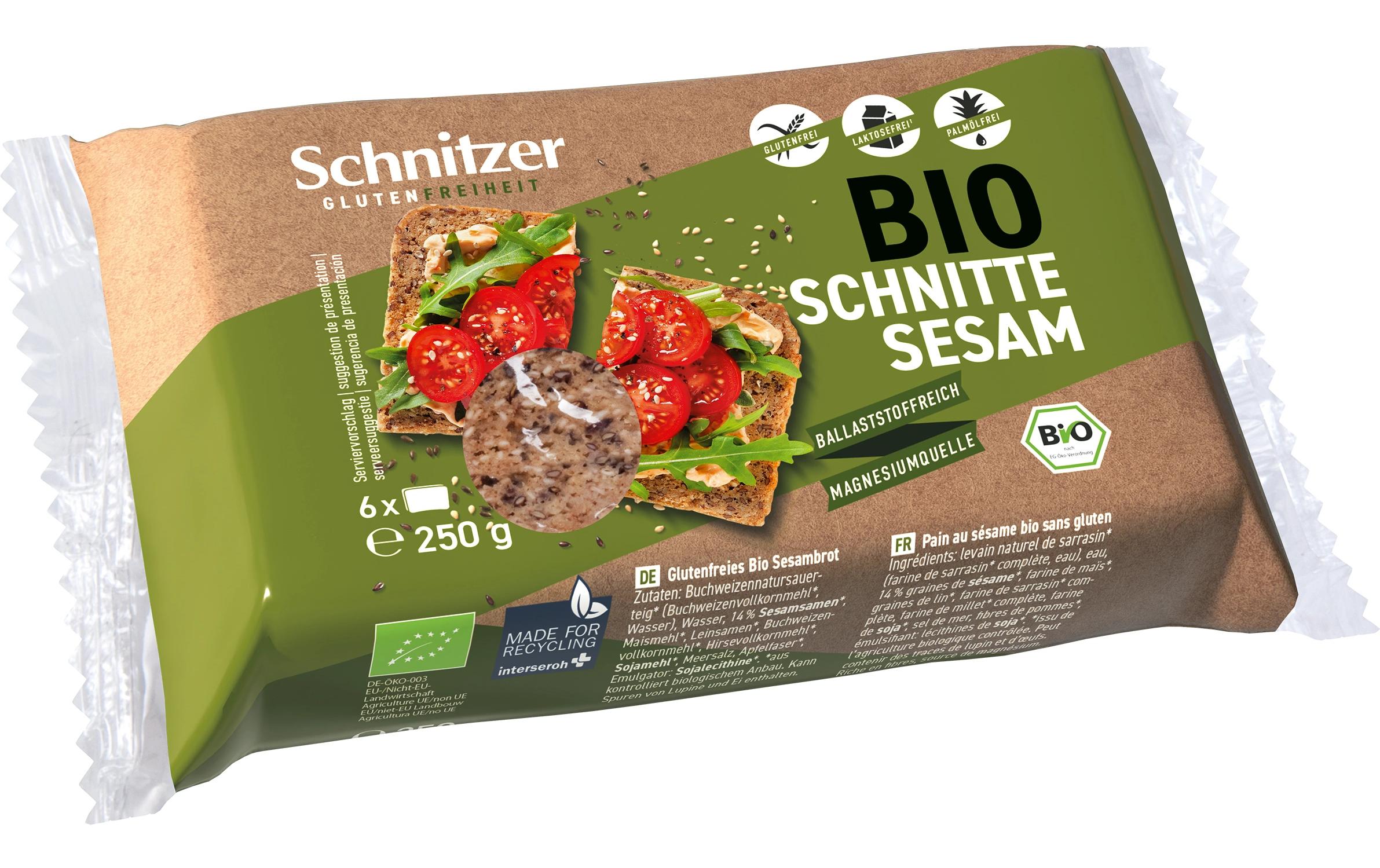 Brot Bio Schnitte Sesam 250 gGlutenfreies und ballaststoffreiches Sesambrot