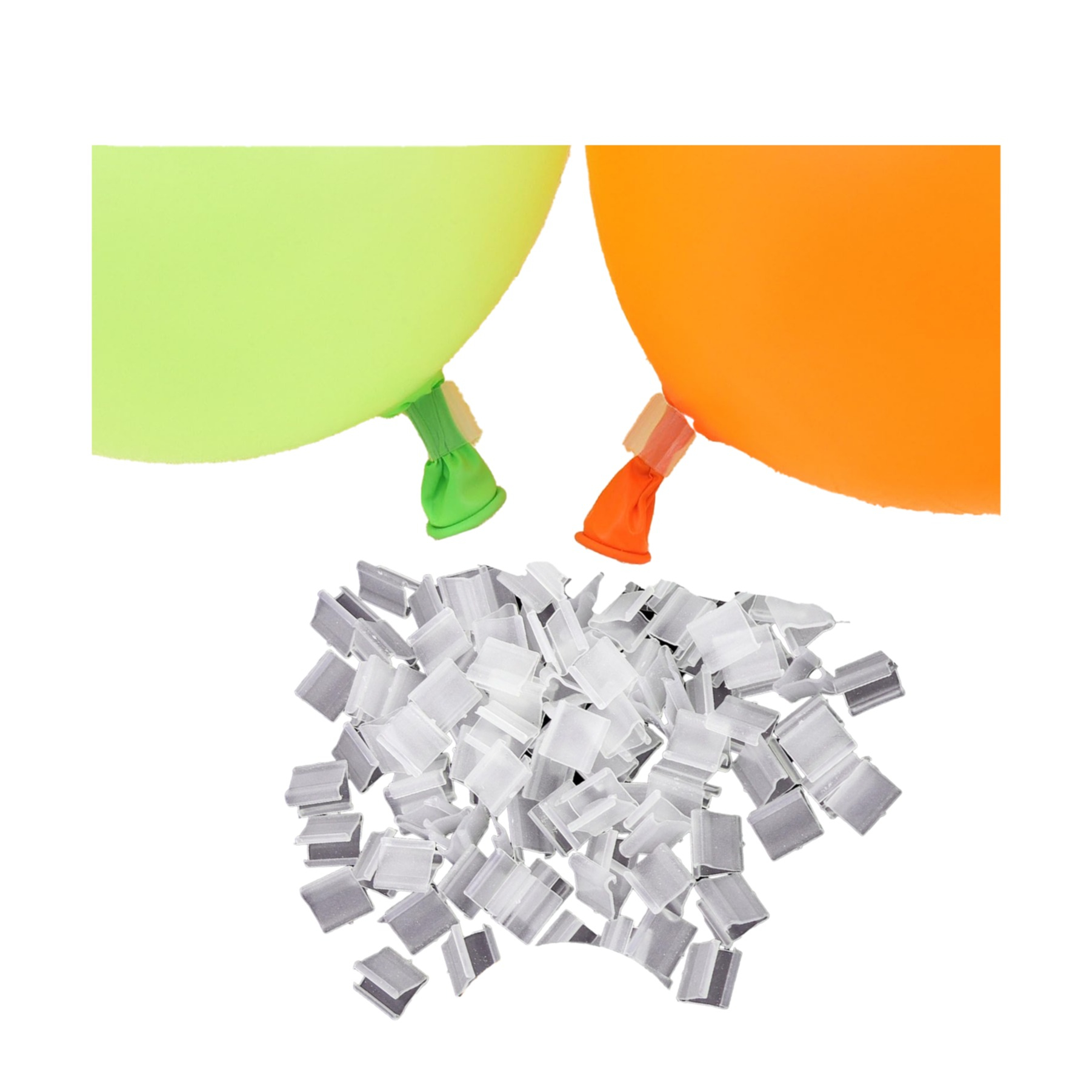 (150er Set) 15x15mm Party Ballon Clips Luftballon Mini Verschlüsse Ballon Knotenhilfe - Transparent