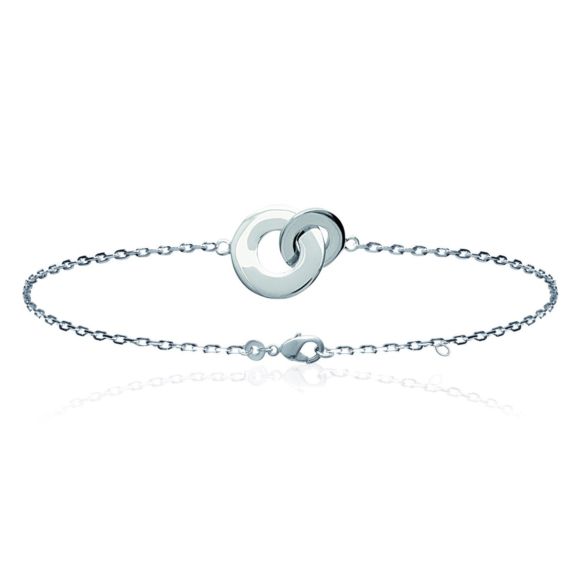 Bracelet Brillaxis anneaux entrelacés argent
