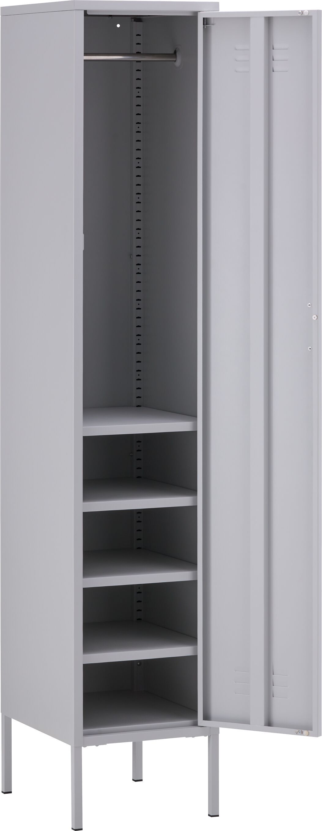 MIKO Schrank Metall lichtgrau35x46xH183c - Hellgrau / B: 35.0 cm x T: 46.0 cm x H: 183.0 cm