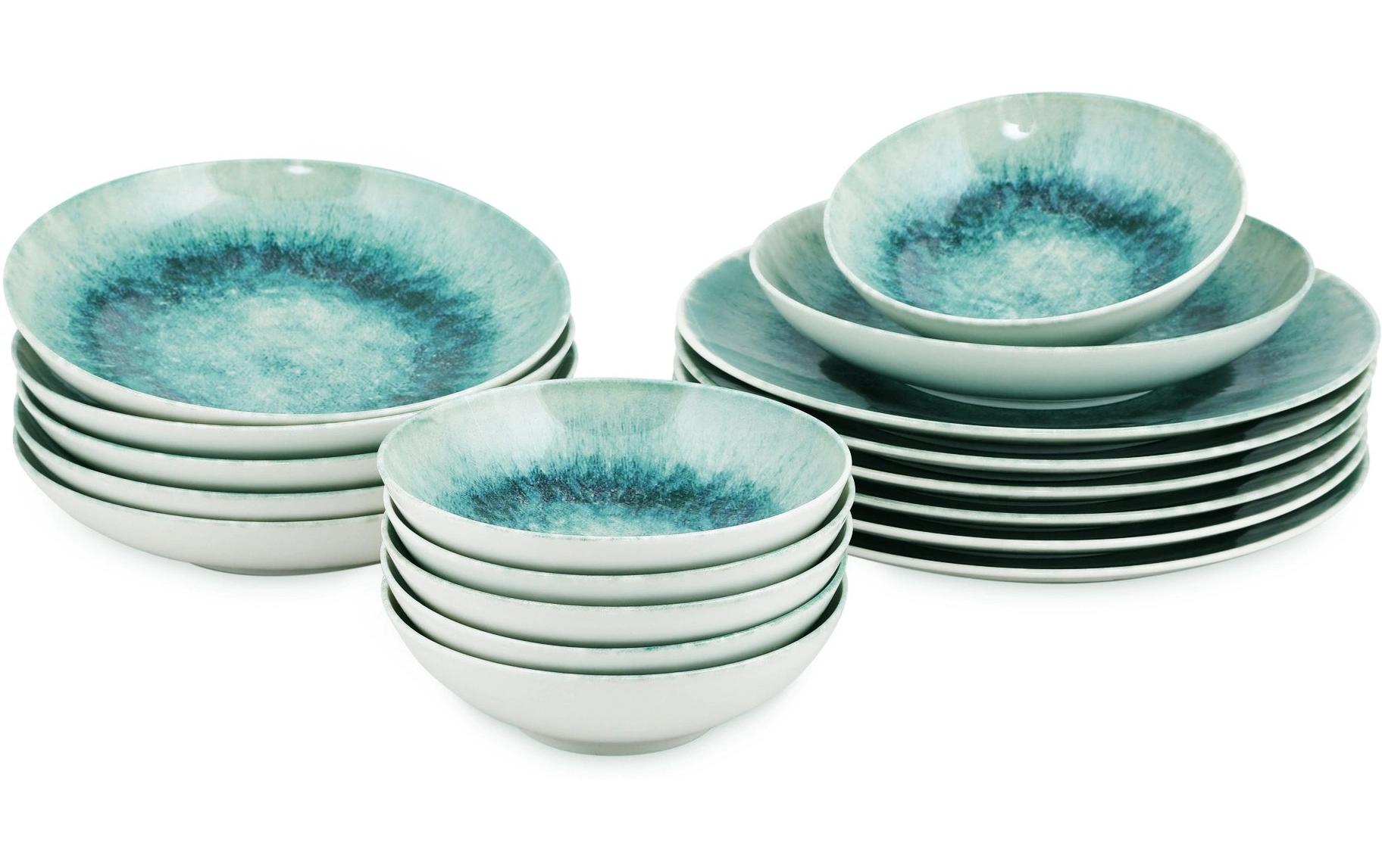 Geschirr-Set Türkis<br>Tafelservice (18 Stück)