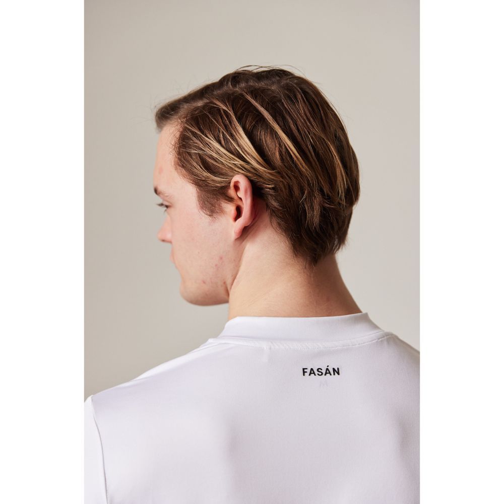 Pique Collarless Herre Hvit