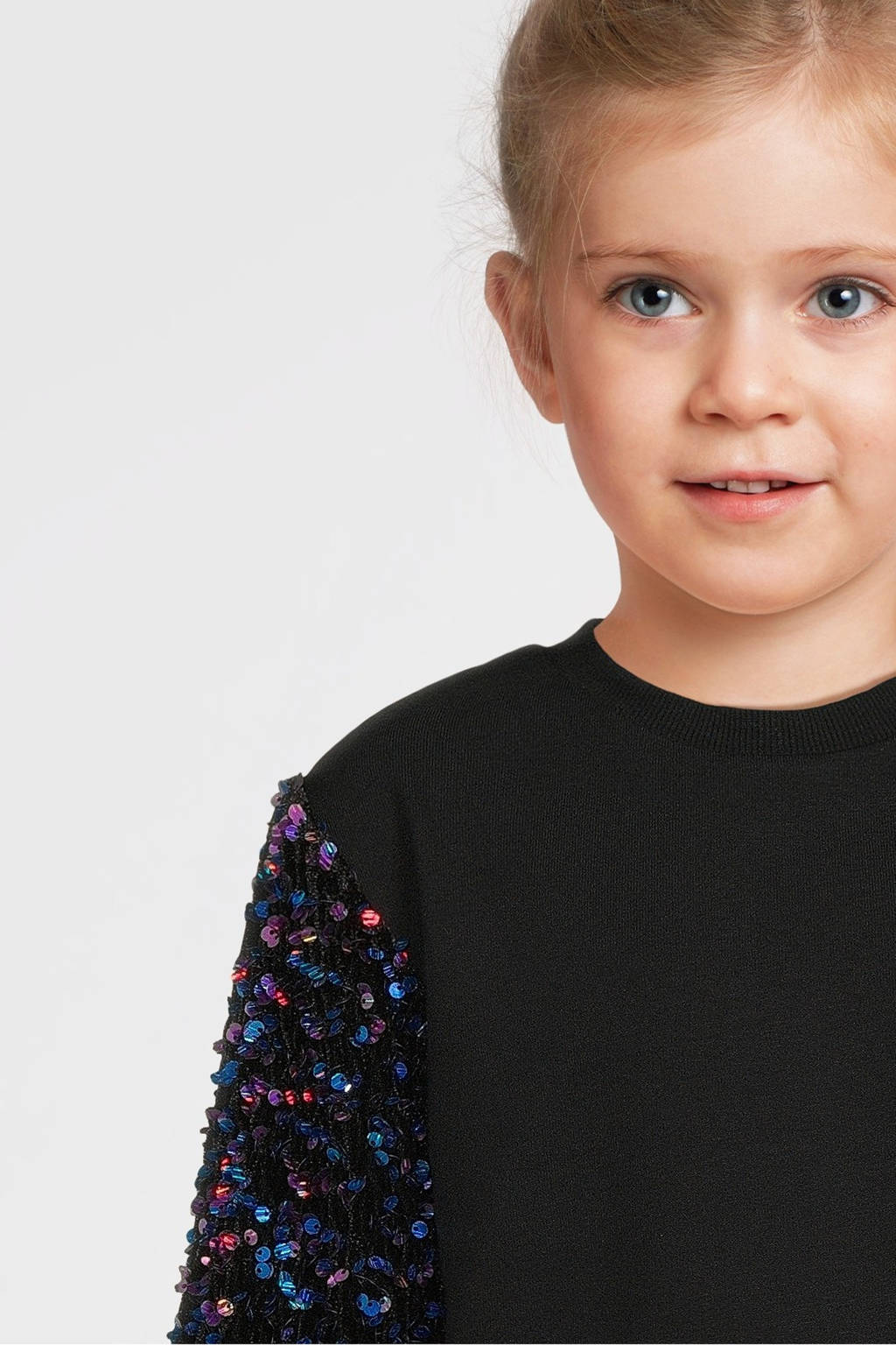 NAME IT sweater NKFRUNICA met pailletten zwart/blauw/paars