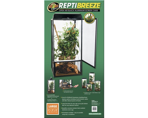 Repti Breeze terrarium, 40 x 40 x 92 cm, aluminium, zonder verlichting