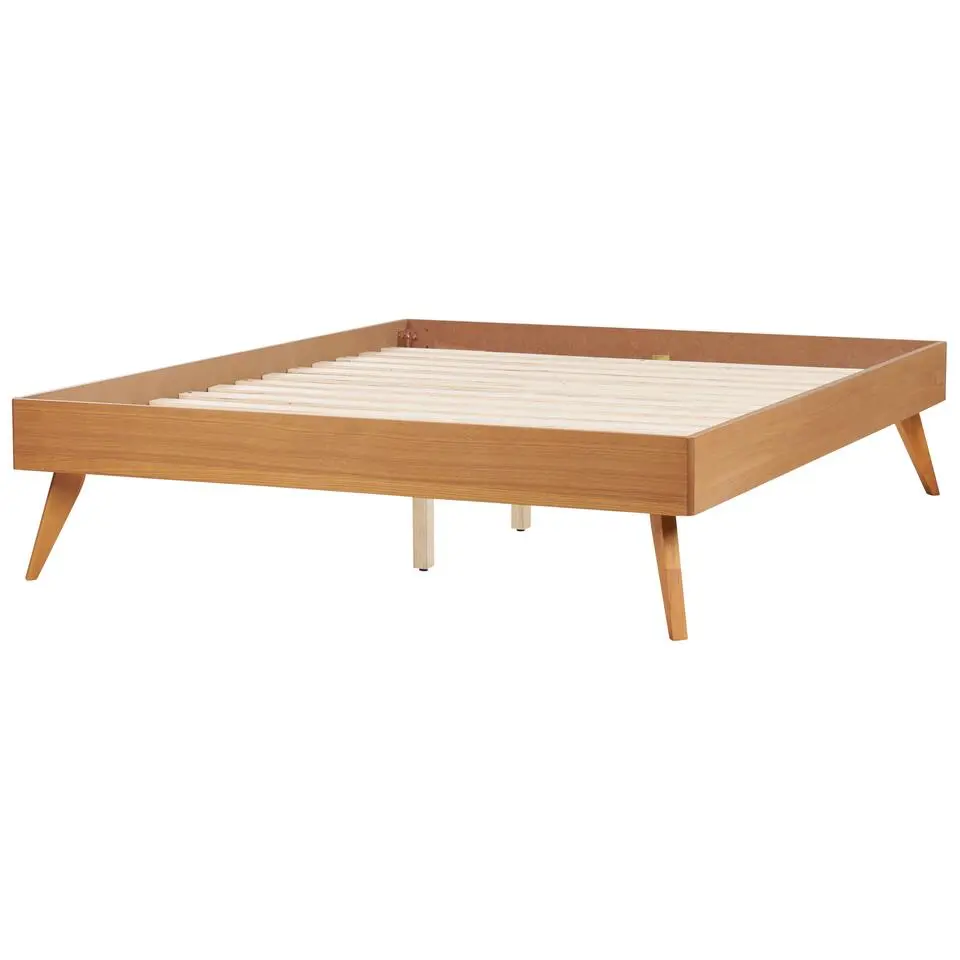 BERRIC - Tweepersoonsbed - Lichthout - 140 x 200 cm - MDF