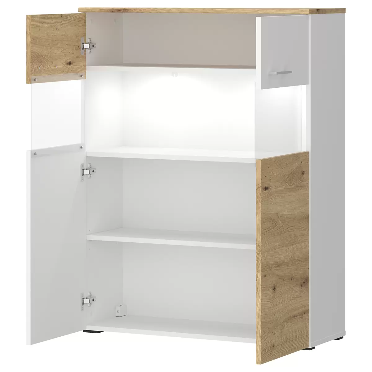 Highboard Valencia weiss,Artisan Eiche