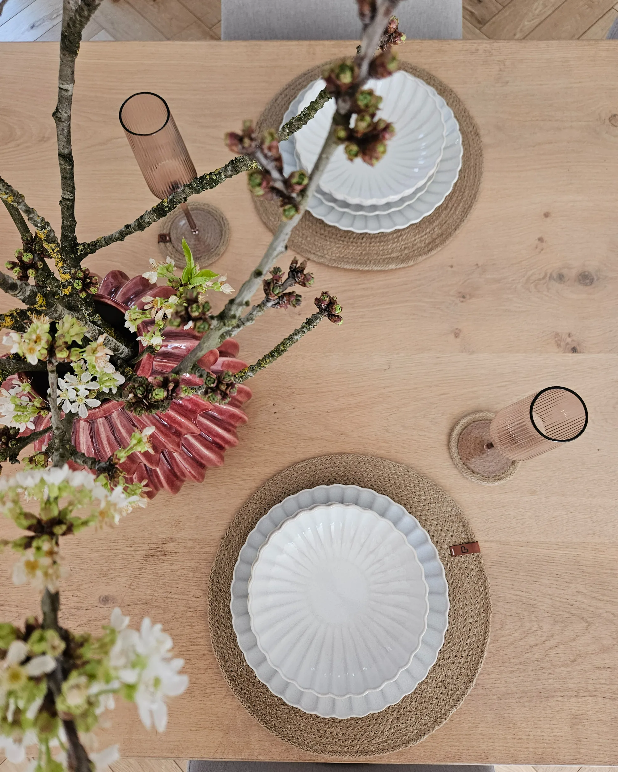 Placemats en onderzetters set BUSHMINT Natuurlijk Jute