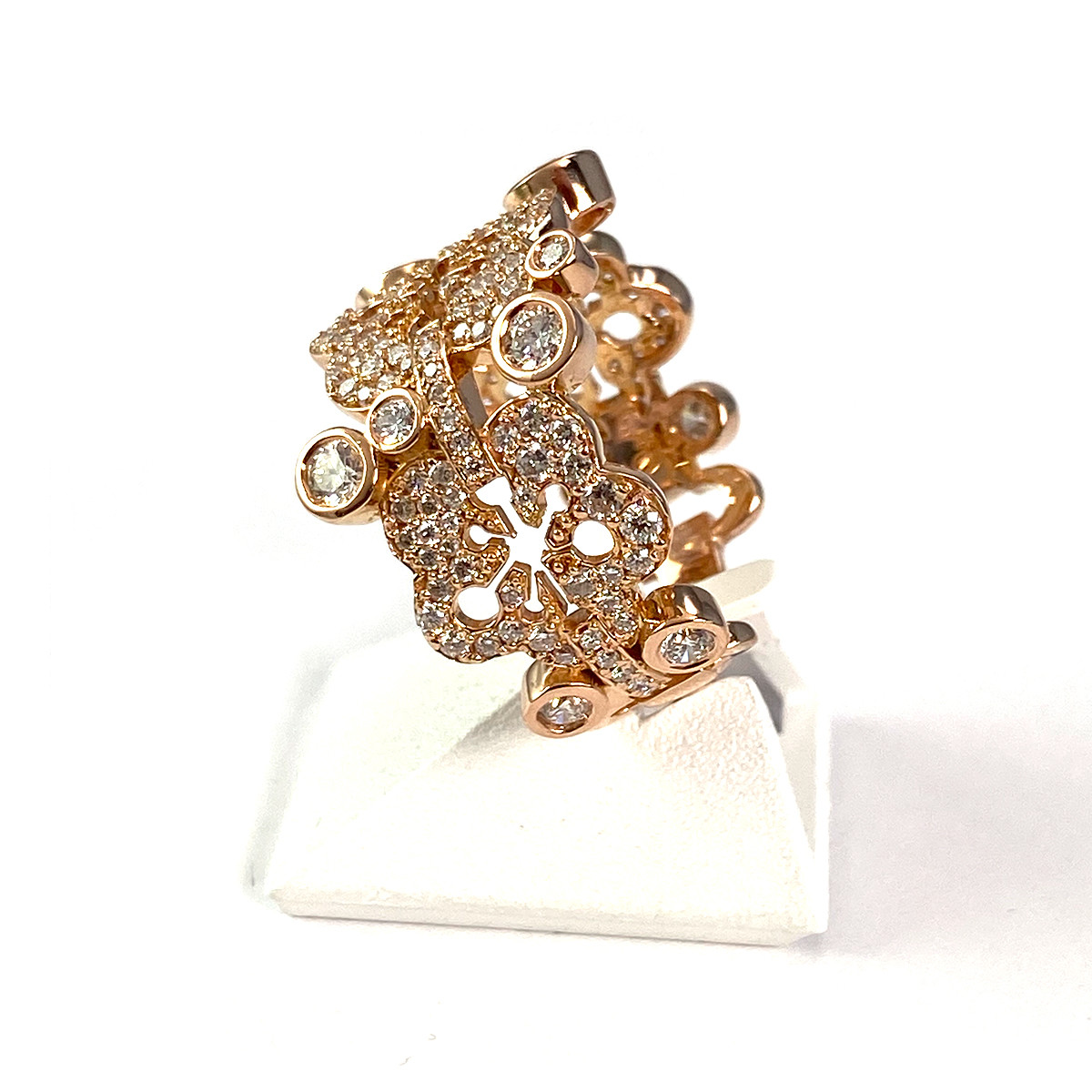 Bague d'occasion or 750 rose diamants