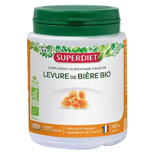 Levedura de Cerveja Orgânica Superdiet, 100 cápsulas