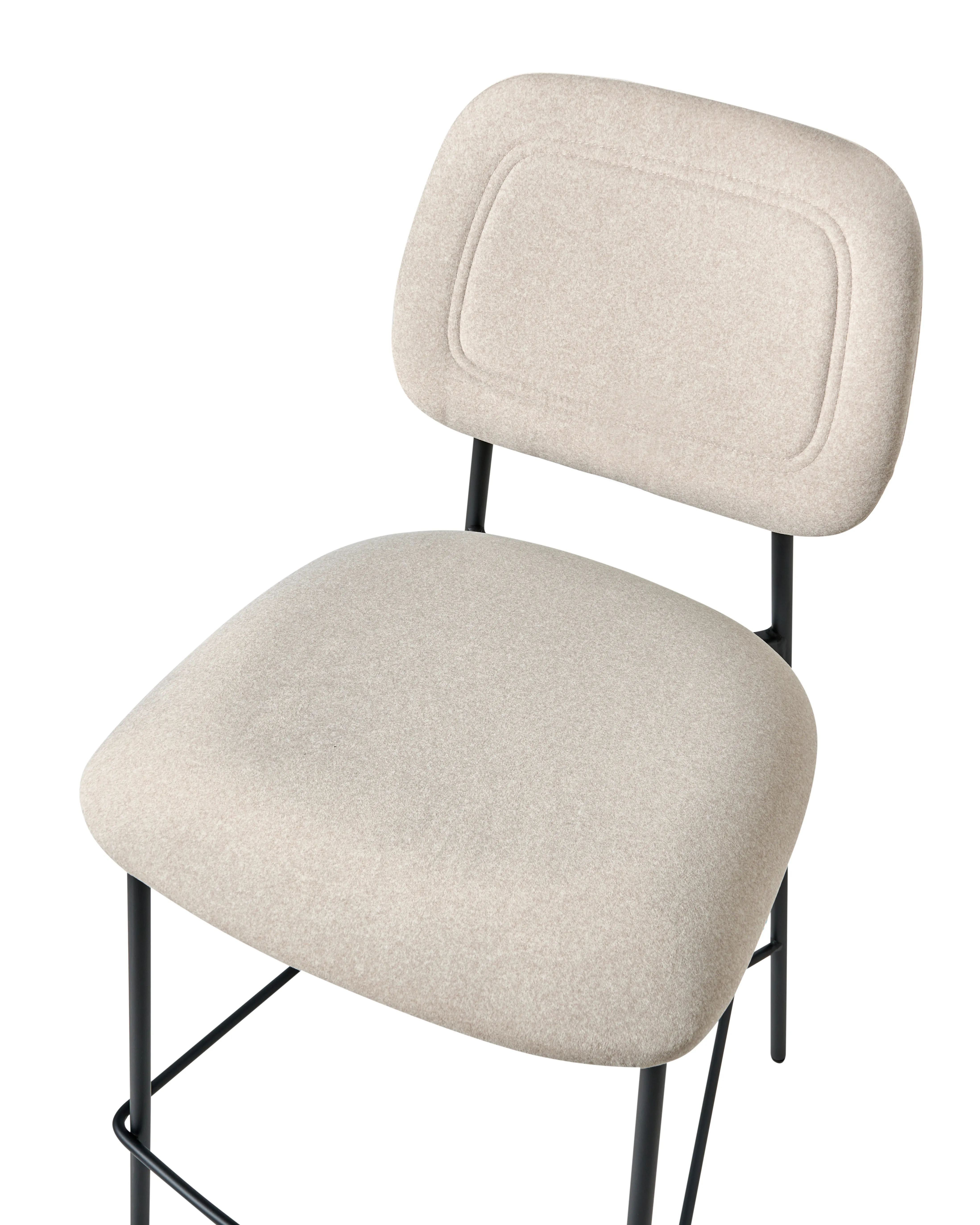 Set van 2 barstoelen DUETTE Fluweel Lichtbeige