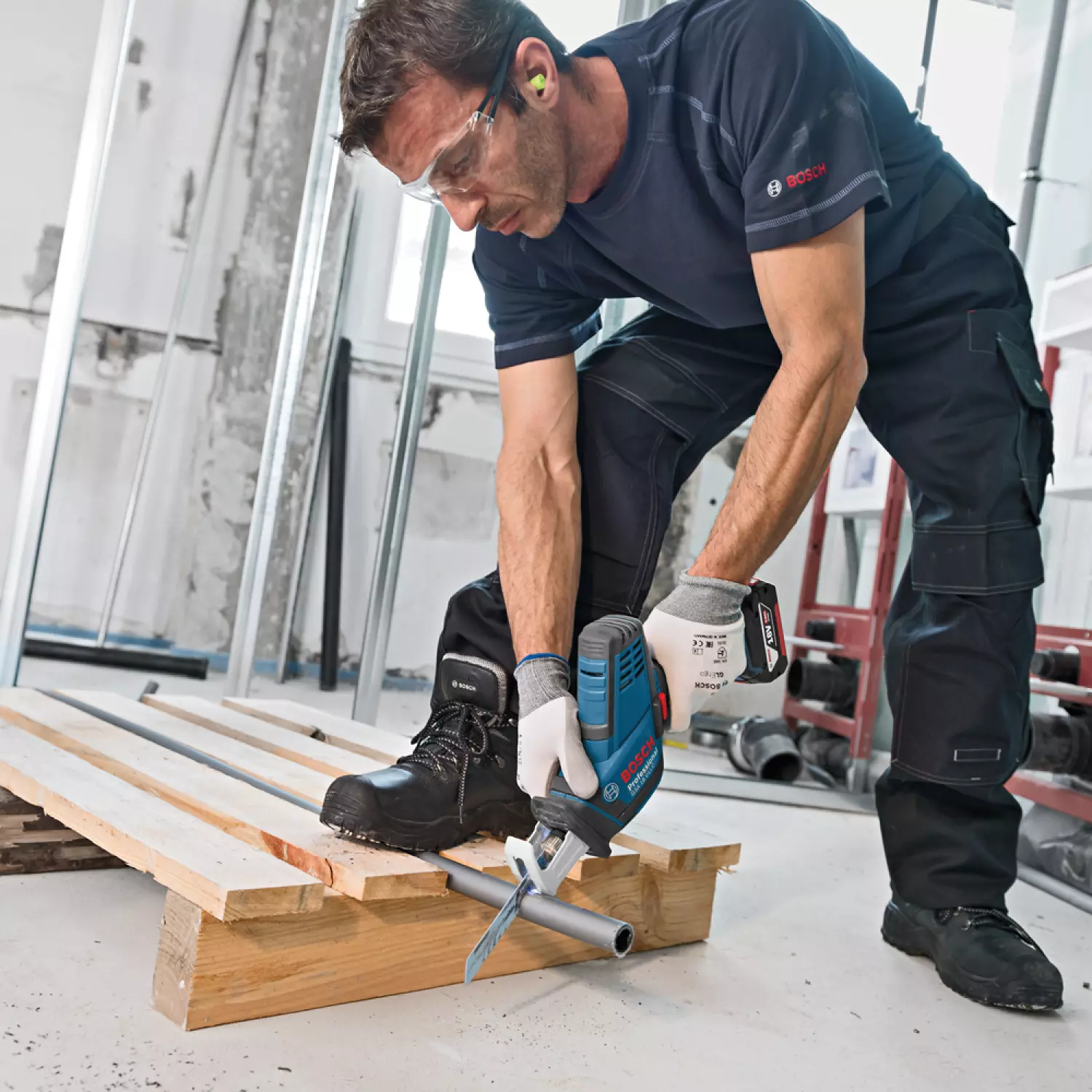 Bosch GSA 18 V-LI C SOLO 18V Li-Ion accu reciprozaag body in L-Boxx - snelwissel