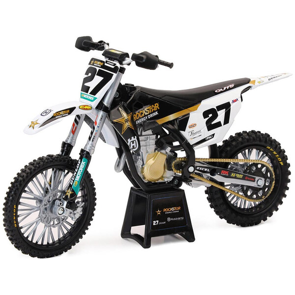 New Ray - Maquette moto 1/12 Husqvarna 450 FC Rockstar M. Stewart Noir / Blanc / Or