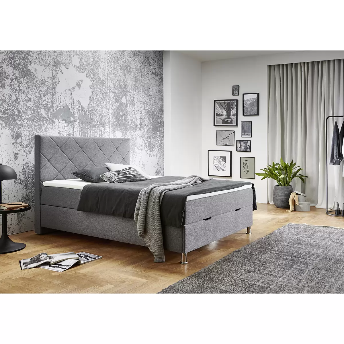 Boxbett Leo 140x200 Hellgrau