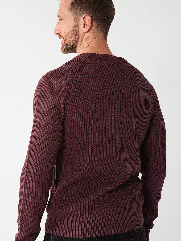JACK & JONES Pullover JJPANNEL dunkelrot