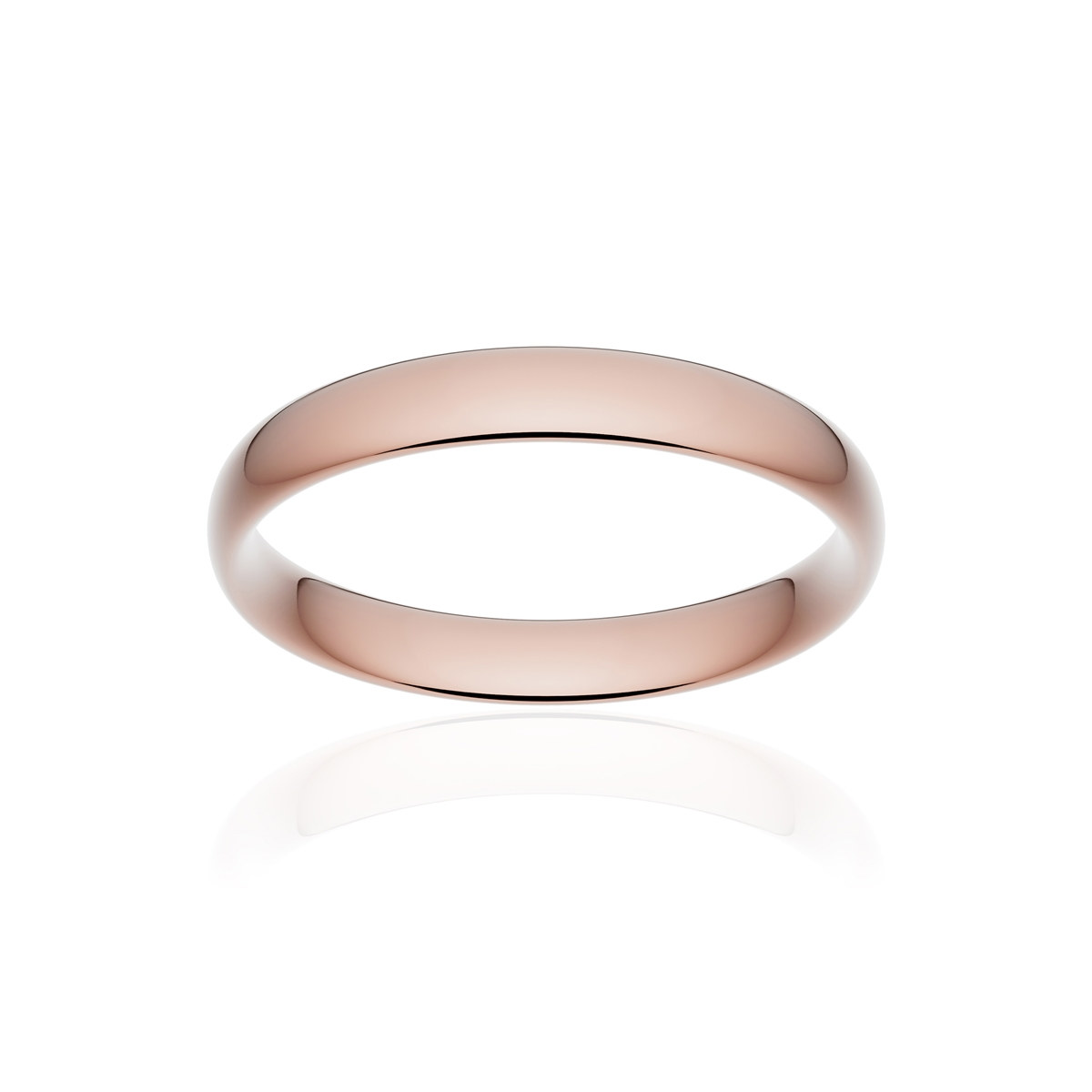 Alliance or 750 rose poli demi-jonc confort 3,5mm