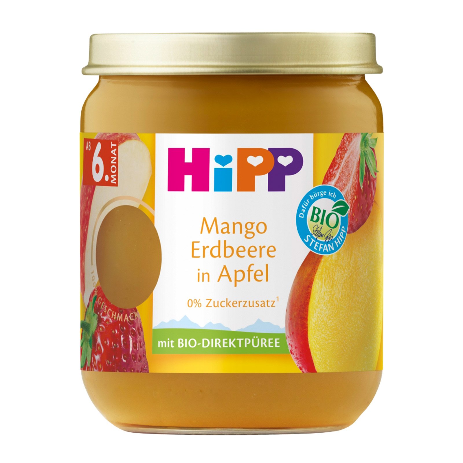 Hipp Mango Erdbeere in Apfel
