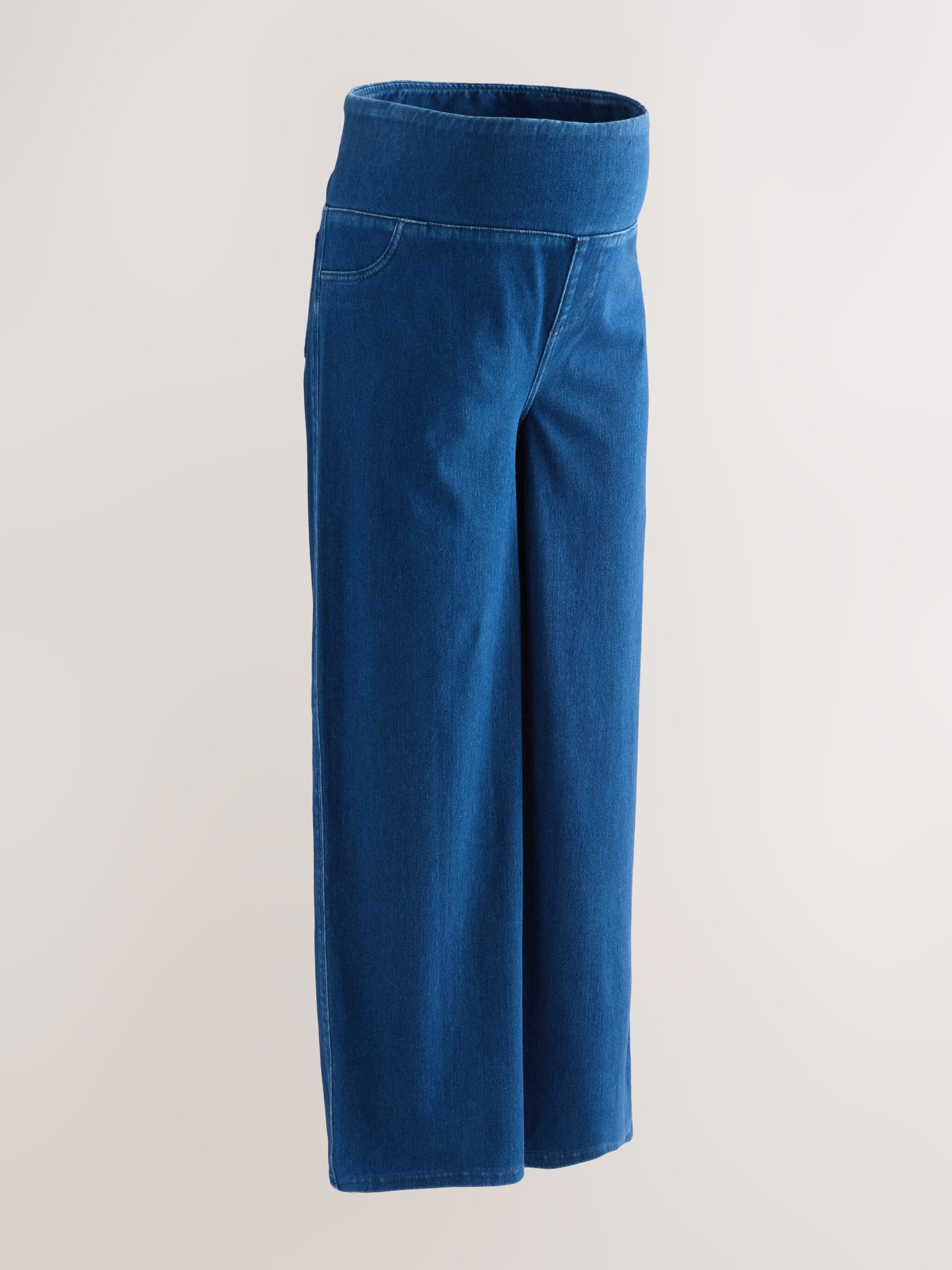 Donkerblauw - Denim zwangerschapsleggings met wijde pijpen