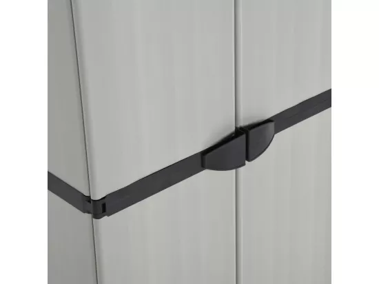Armoire de rangement de jardin 3 étagères Gris/noir 68x40x168cm