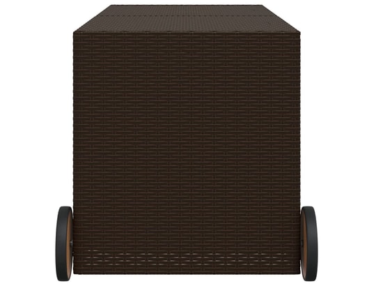 VIDAXL - Coffre Boîte de rangement de jardin et roues marron 283l poly rotin