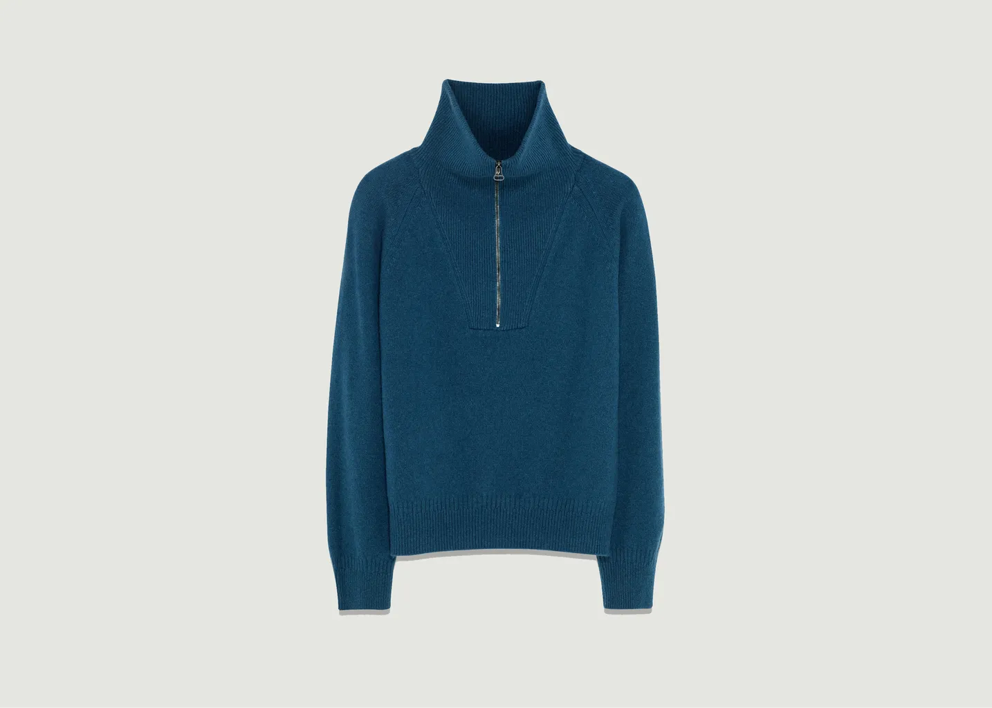 Pull col zippé en Cachemire Tricot