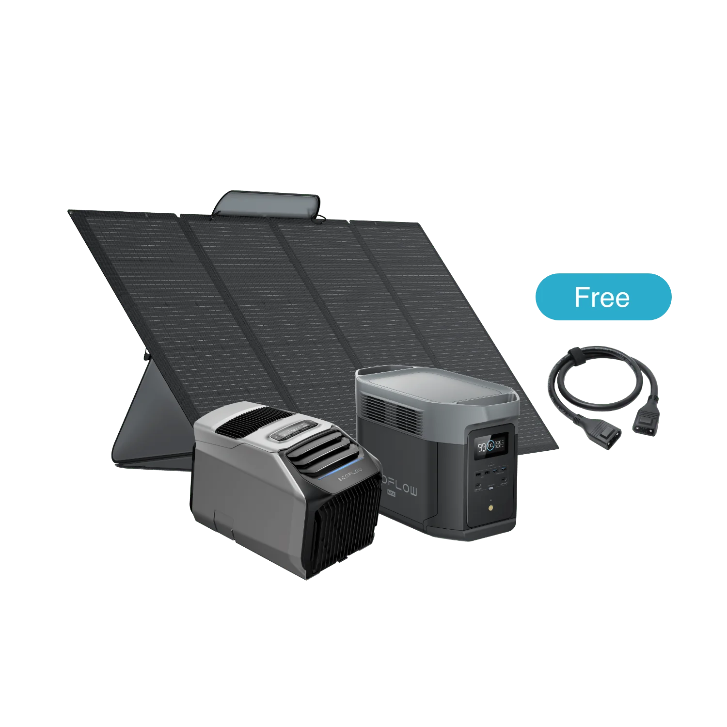 EcoFlow WAVE 2 + DELTA 2 Max + 400W Tragbares Solarpanel + XT150