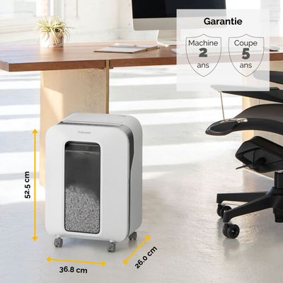 Fellowes Powershred LX201 - destructeur de documents coupe croisée microparticules - 12 feuilles - Corbeille 22 litres - blanc